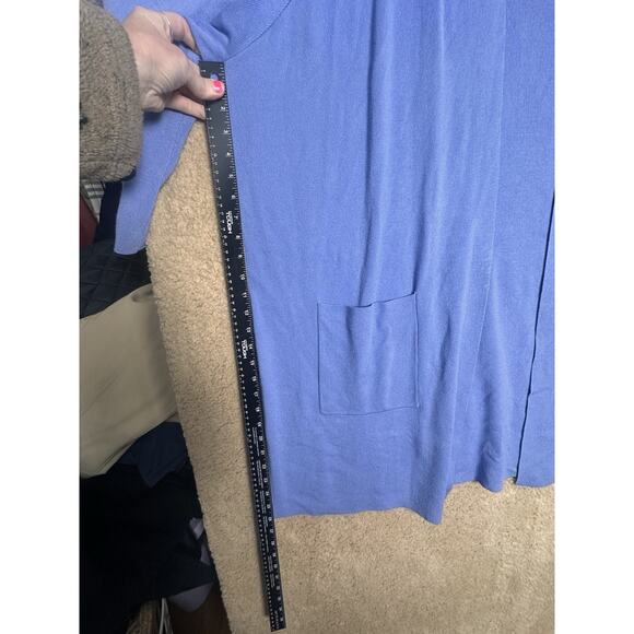 Selection by Ulla Popken Women Open Kimono Sleeve Periwinkle Cardigan Sz 24 EC - Picture 13 of 16